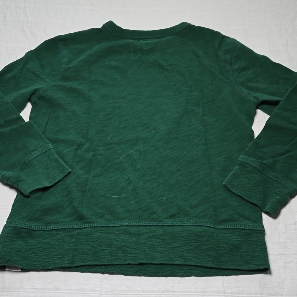 GAP Kids Green Sweatshirt with Wolf Graphic & Reversible Sequin Detail S 6-7